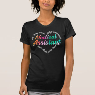 Camiseta Acuarela de la nube de Word de asistente médico