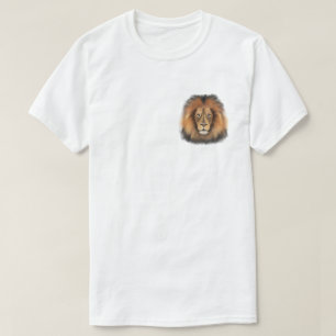 Camiseta acuarela de león León rey gato de la jungla animal