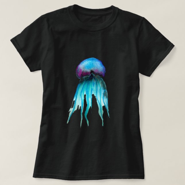 Camiseta Acuarela de medusas coloridas acuáticas modernas (Diseño del anverso)