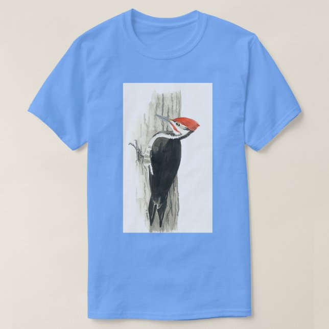 Camiseta Acuarela de pájaro carpintero apilado (Diseño del anverso)