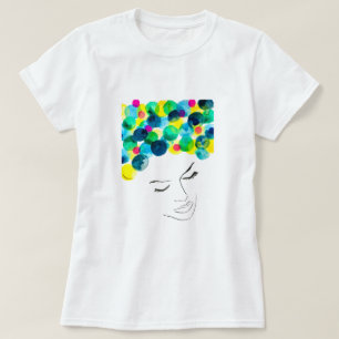 Camiseta Acuarela de pelo fresco chica Funky