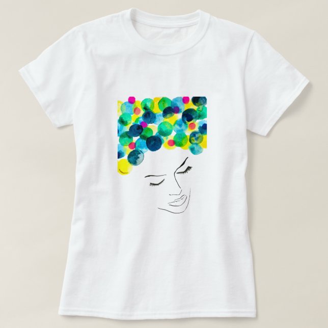 Camiseta Acuarela de pelo fresco chica Funky (Diseño del anverso)
