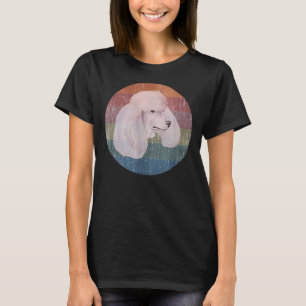 Camiseta Acuarela De Perro De Carburón Blanco En El Atardec