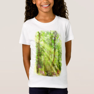 Camiseta Acuarela de primavera de bosque verde