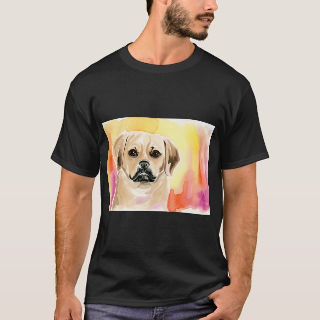 Camiseta Acuarela de Puggle (Anverso)