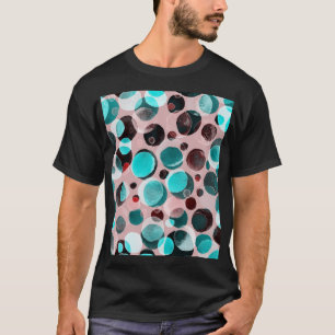 Camiseta acuarela de puntos polka, patrón abstracto.