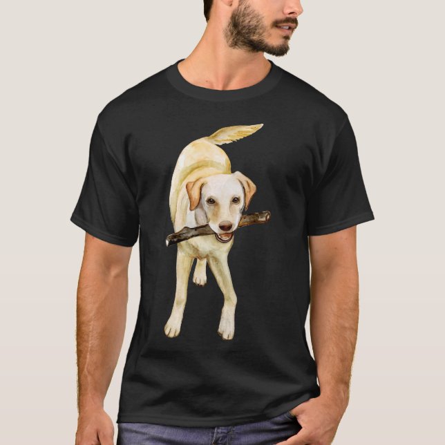 Camiseta Acuarela de recuperación de Labrador amarillo (Anverso)