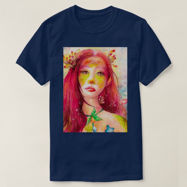 Camiseta Acuarela de sirena Bella Artes (Diseño del anverso)