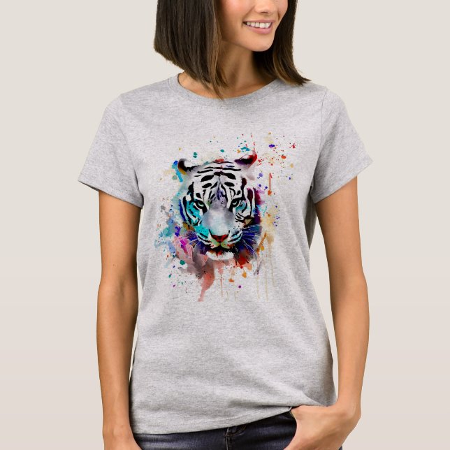 Camiseta acuarela de tigre (Anverso)