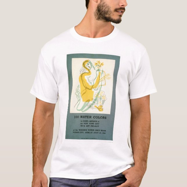 Camiseta Acuarela del artista del caballete WPA 1940 (Anverso)