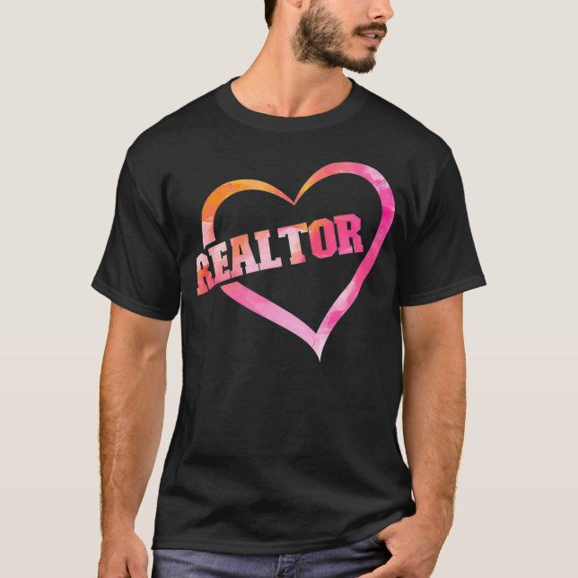 Camiseta Acuarela del corazón de Realtor (Anverso)