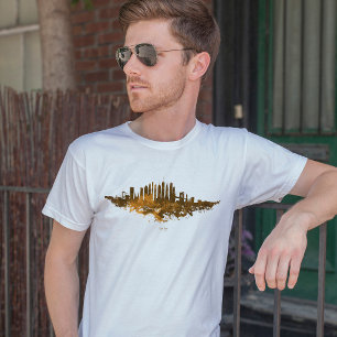 Camiseta Acuarela del horizonte de la ciudad de Nueva York 