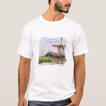 Acuarela del Molino de Viento de Zaanse Schans Pat
