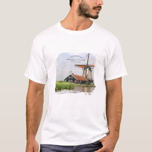 Camiseta Acuarela del Molino de Viento de Zaanse Schans Pat
