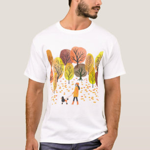 Camiseta Acuarela del parque otoñal: Escena vintage