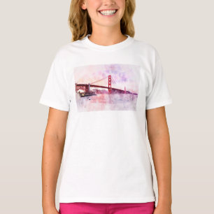 Camiseta acuarela del puente Golden Gate en San Francisco