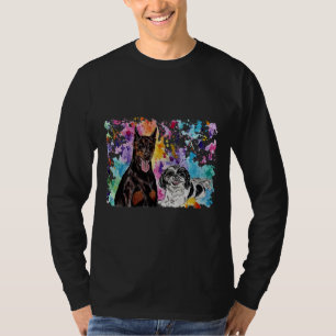 Camiseta Acuarela Doberman Y Shih Tzu