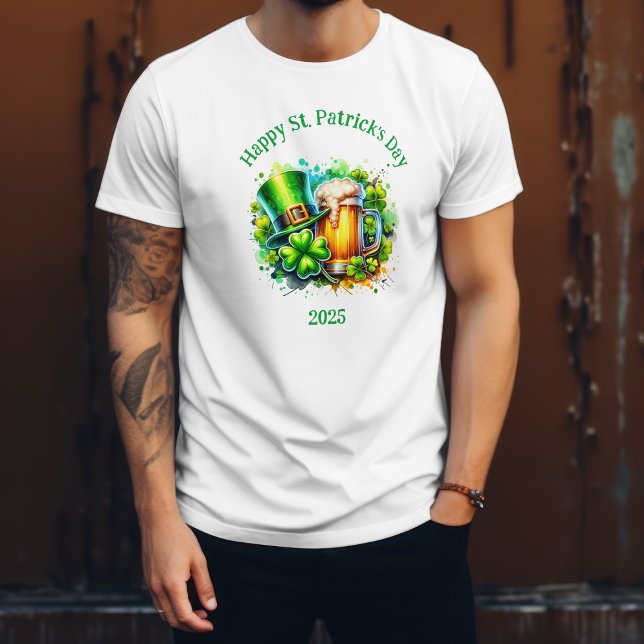 Camiseta Acuarela Feliz Día de San Patricio accesorio Fiest (Subido por el creador)