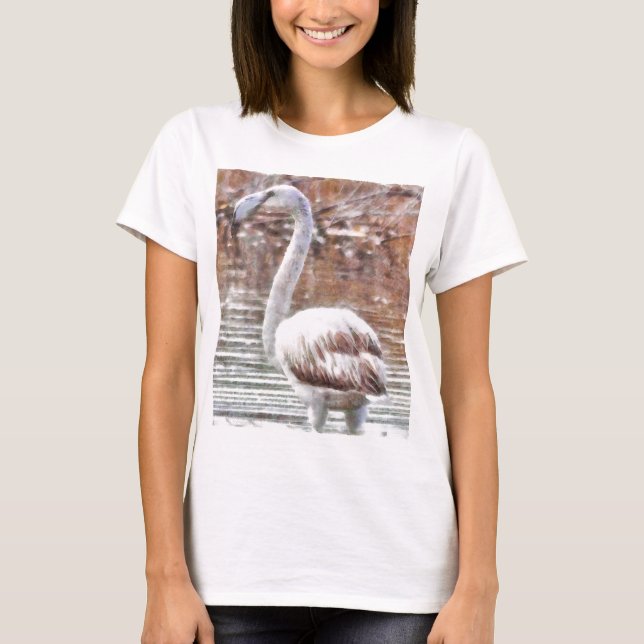 Camiseta Acuarela Flamingo Exótico (Anverso)