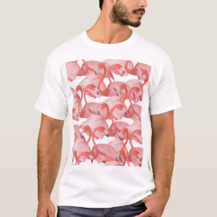 Camiseta Acuarela Flamingo: Patrón sin foco