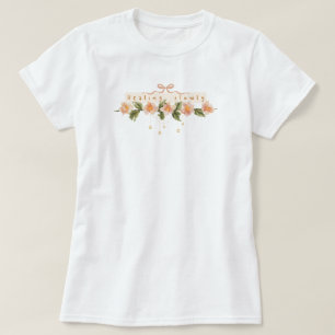 Camiseta Acuarela flora rosa coquette motivacional