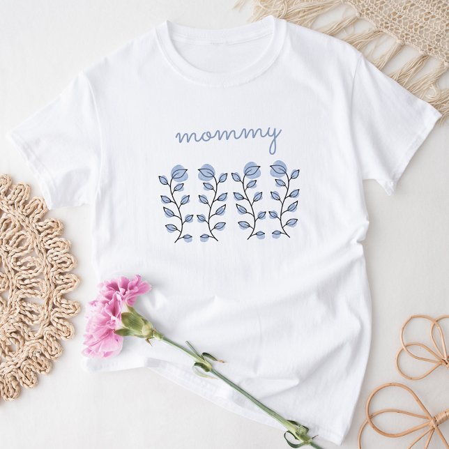 Camiseta acuarela floral (azul) (Subido por el creador)