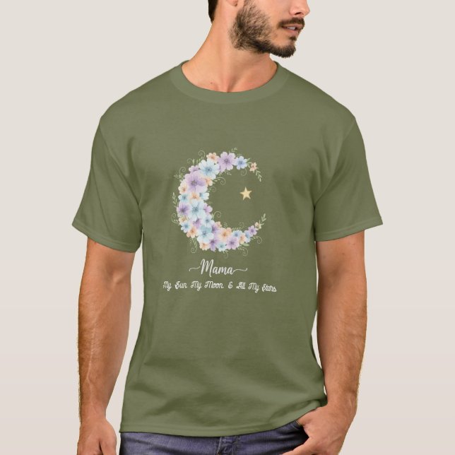 Camiseta Acuarela Floral Luna Mamá (Anverso)