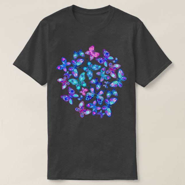 Camiseta Acuarela Fruta de Agua Patterada Mariposa acuática (Diseño del anverso)
