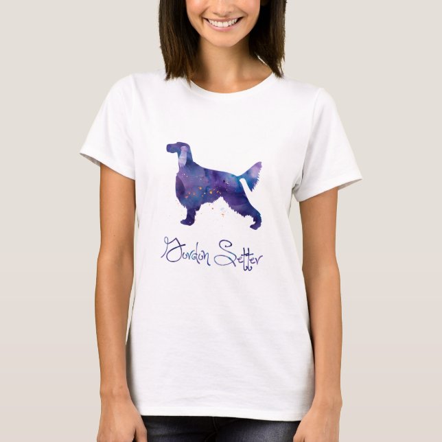 Camiseta acuarela Gordon Setter (Anverso)