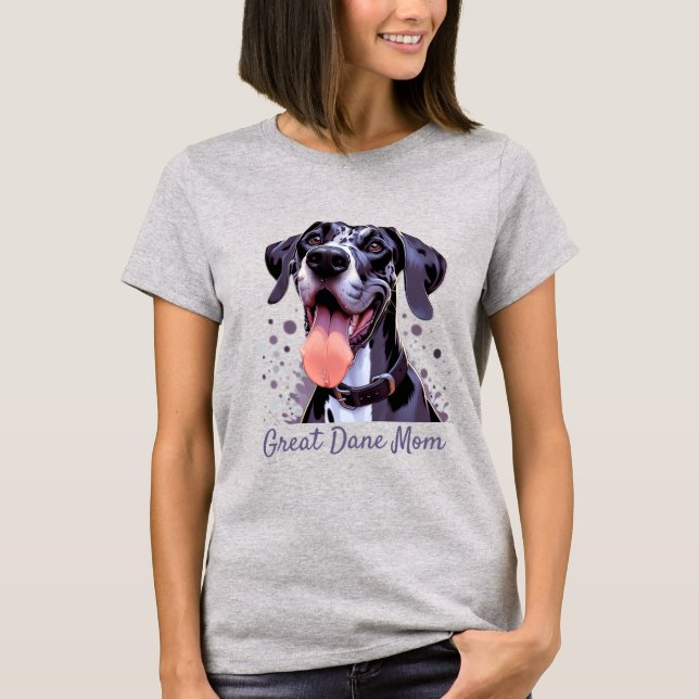 Camiseta Acuarela Gran Dane Fun Dog Mascota Animal (Anverso)