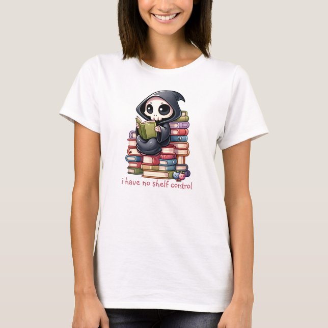 Camiseta Acuarela Grim Reaper Book Lover (Anverso)