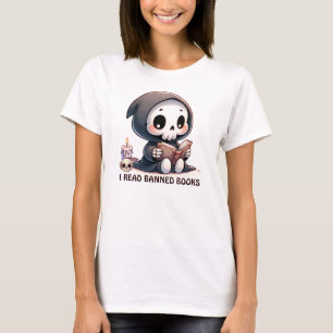Camiseta Acuarela Grim Reaper Book Lover
