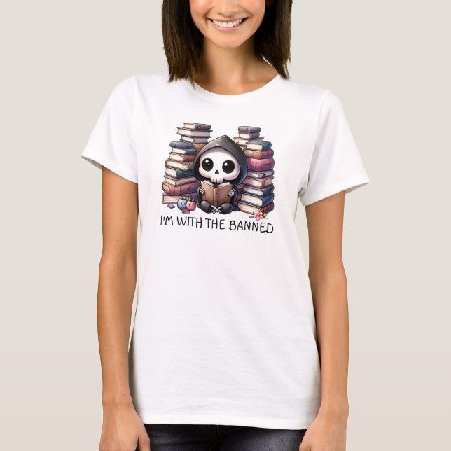 Camiseta Acuarela Grim Reaper Book Lover (Anverso)