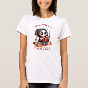 Camiseta Acuarela Grim Reaper Book Lover