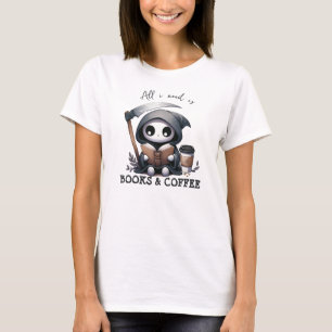 Camiseta Acuarela Grim Reaper Book Lover