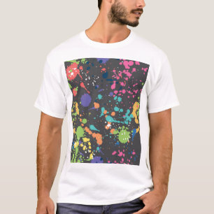 Camiseta Acuarela Grunge: Patrón de puntos coloridos.