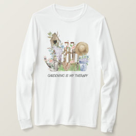 Camiseta Acuarela Herramientas de jardinería floral y Cita