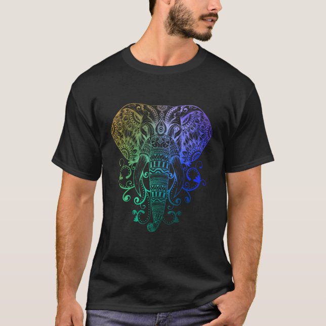 Camiseta Acuarela hindú de elefante (Anverso)