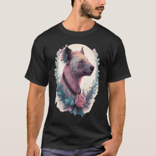 Camiseta Acuarela Hyena Flor Crown Africa Safari Animal