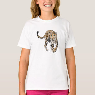 Camiseta acuarela leopardo gato de la selva animal pintado 