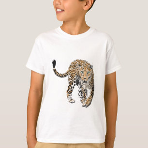Camiseta acuarela leopardo gato de la selva animal pintado