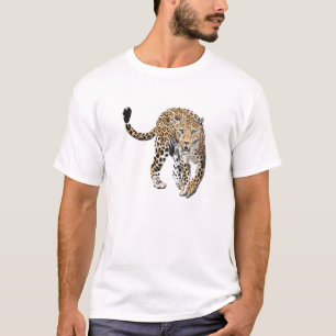 Camiseta acuarela leopardo gato de la selva animal pintado