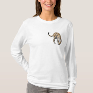 Camiseta acuarela leopardo gato de la selva animal pintado