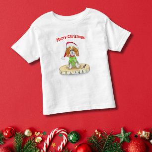 Camiseta Acuarela Lindo Cavalier King Charles Spaniel Navid