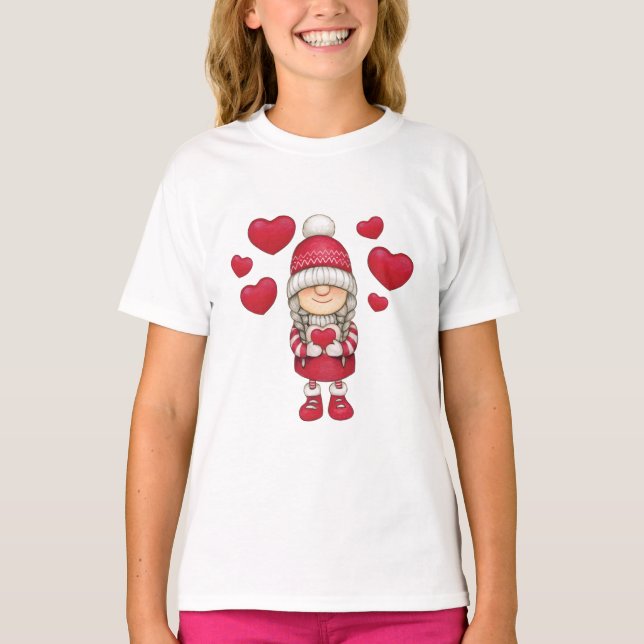 Camiseta Acuarela lindo día de San Valentín dibujado a mano (Anverso)