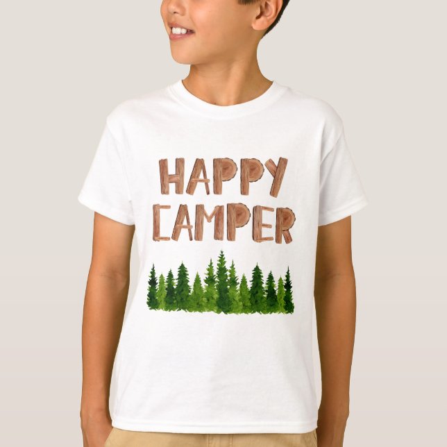 Camiseta Acuarela Madera Feliz Árboles de Pino de Camper (Anverso)