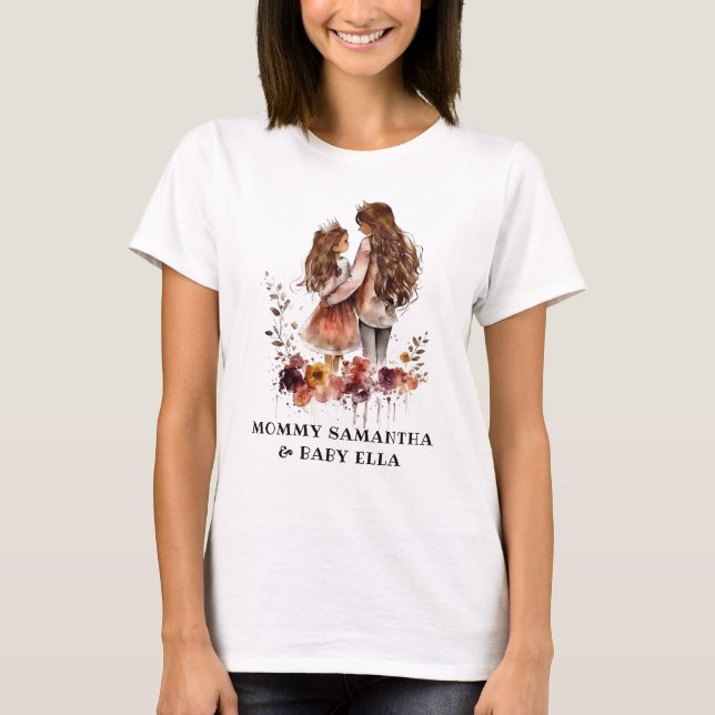 Camiseta Acuarela Mamá e Hija (1) (Anverso)