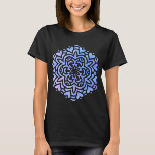 Camiseta Acuarela Mandala Púrpura y Azul