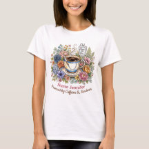 Acuarela Médico Café Floral Nombre Personalizado