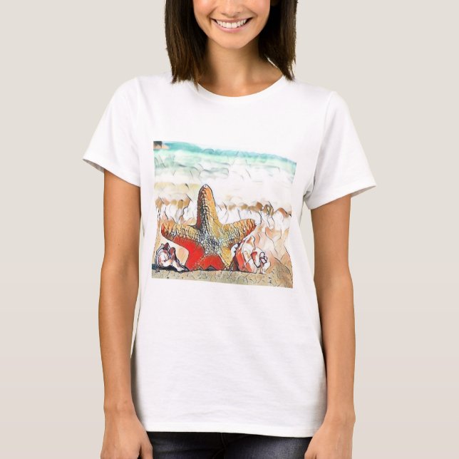 Camiseta Acuarela moderna de los castillos Naranjas (Anverso)